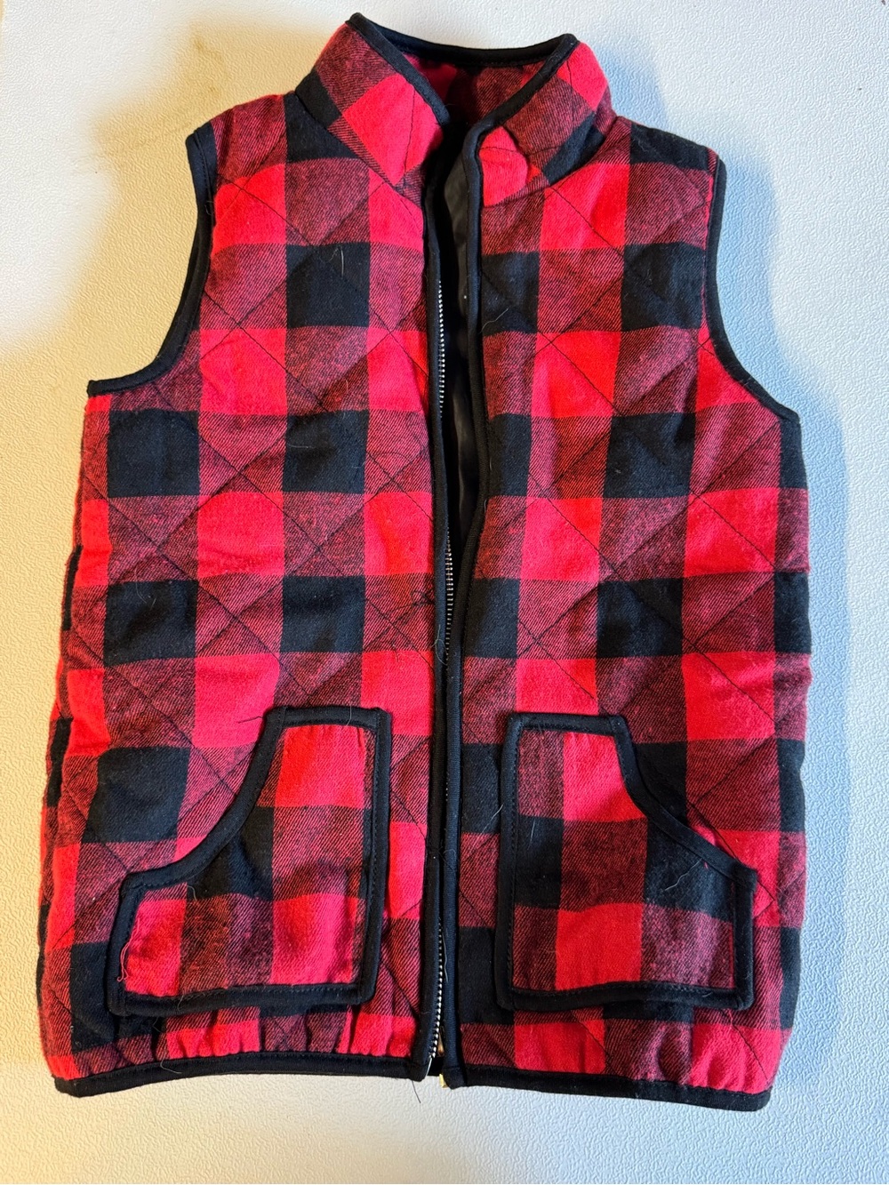 Kids Red & Black Buffalo Plaid Vest - Unbranded size 4/5